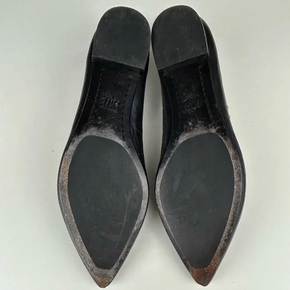 FRYE DARK GUNMETAL LEATHER SIENNA MICRO STUD BALLET FLATS SHOE SIZE 7 - Picture 8 of 12